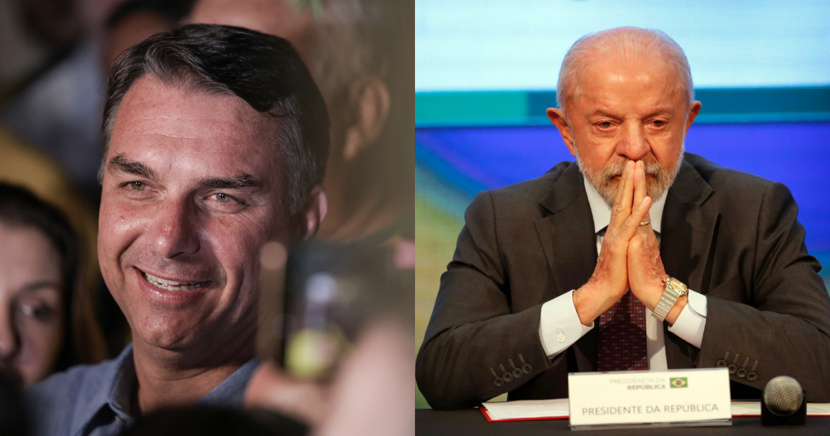 Lula e Flávio Bolsonaro, candidatos à presidência do Brasil em 2026